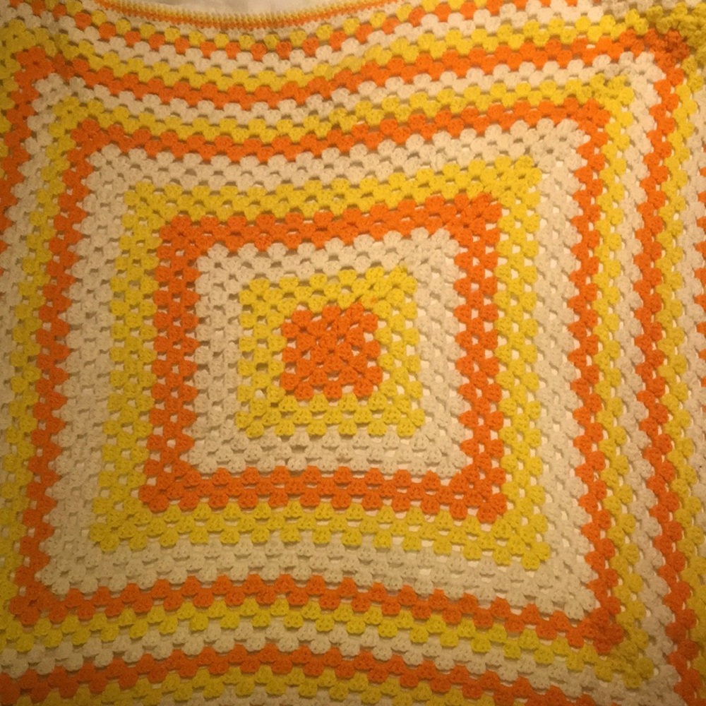 Candy-corn colored afghan
